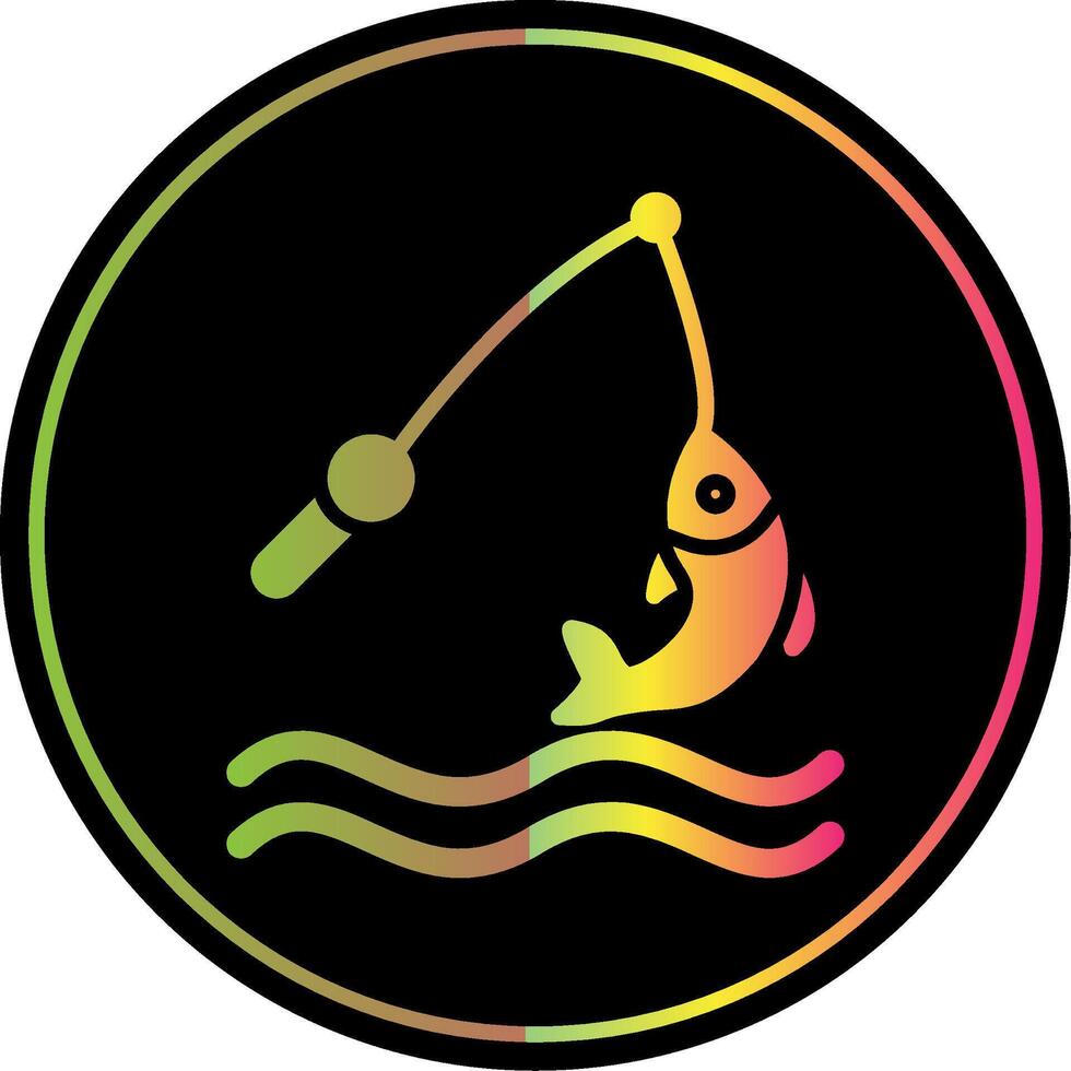 pesca glifo dovuto colore icona design vettore