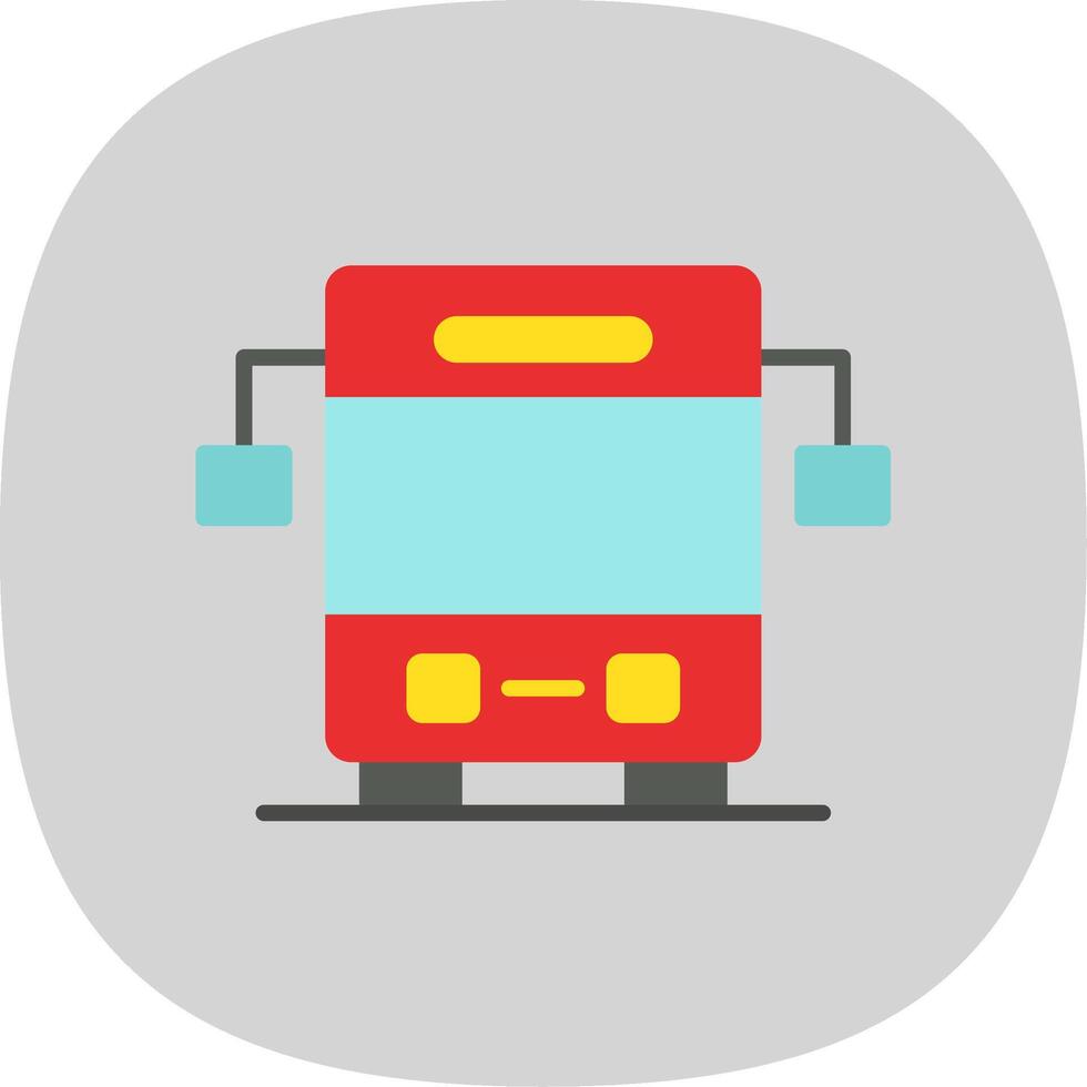 autobus piatto curva icona design vettore
