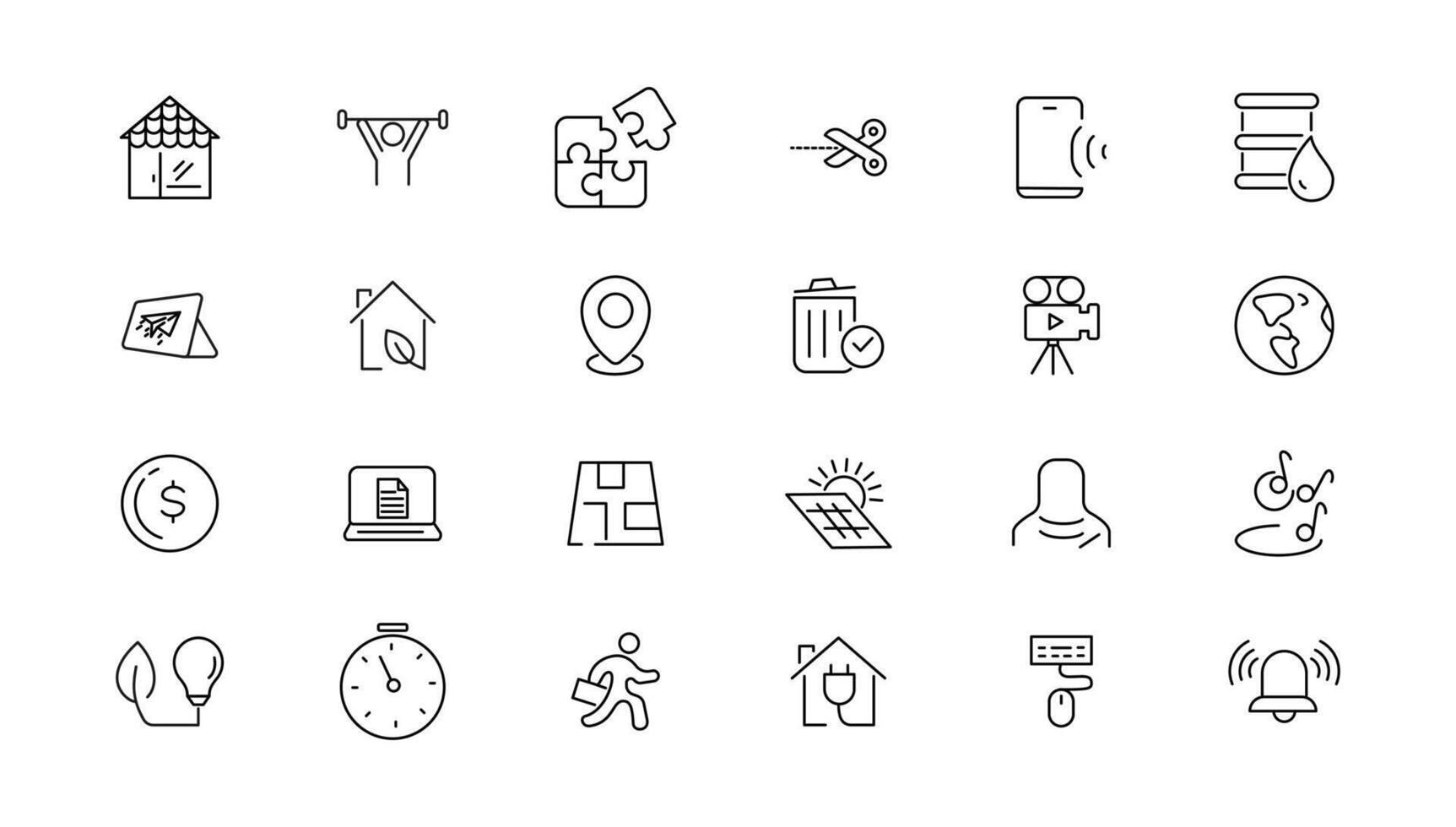 impostato di magro linea stile di vita e divertimento icona impostare, semplice schema icone collezione, pixel Perfetto icone, semplice illustrazione vettore