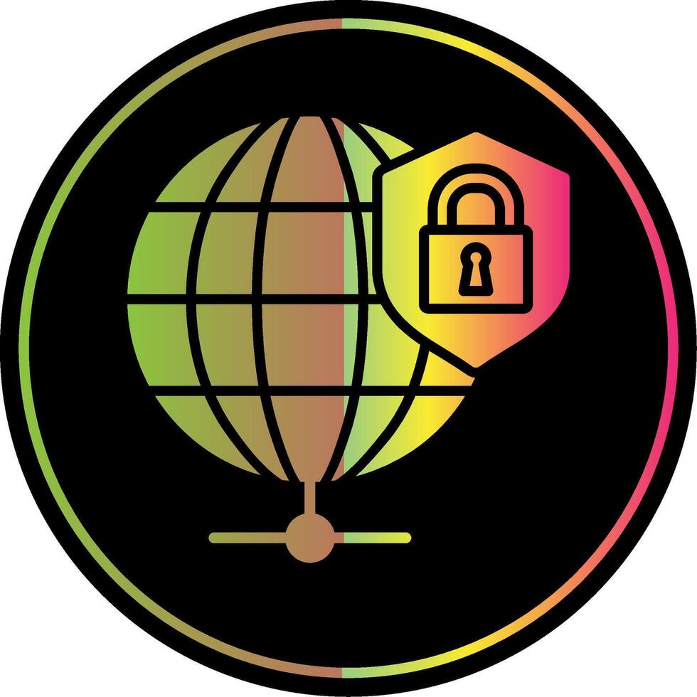 globale sicurezza glifo dovuto colore icona design vettore