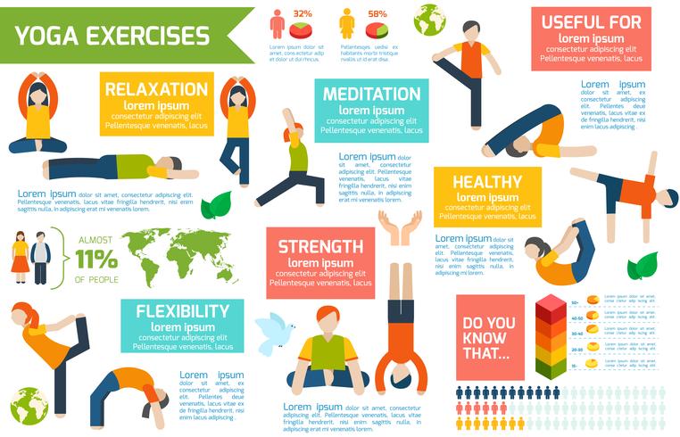 Set di infografica yoga vettore