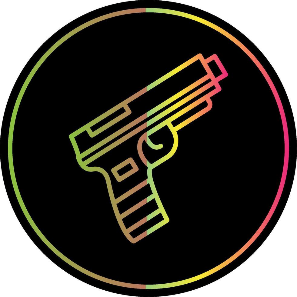 pistola linea pendenza dovuto colore icona design vettore