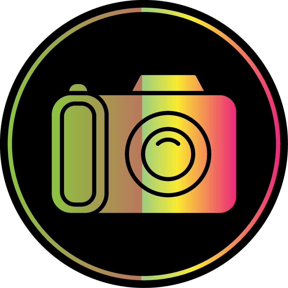 telecamera glifo dovuto colore icona design vettore