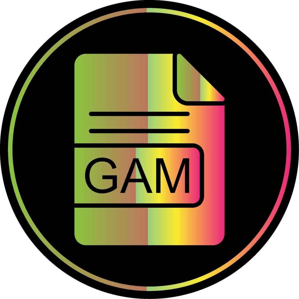 gam file formato glifo dovuto colore icona design vettore
