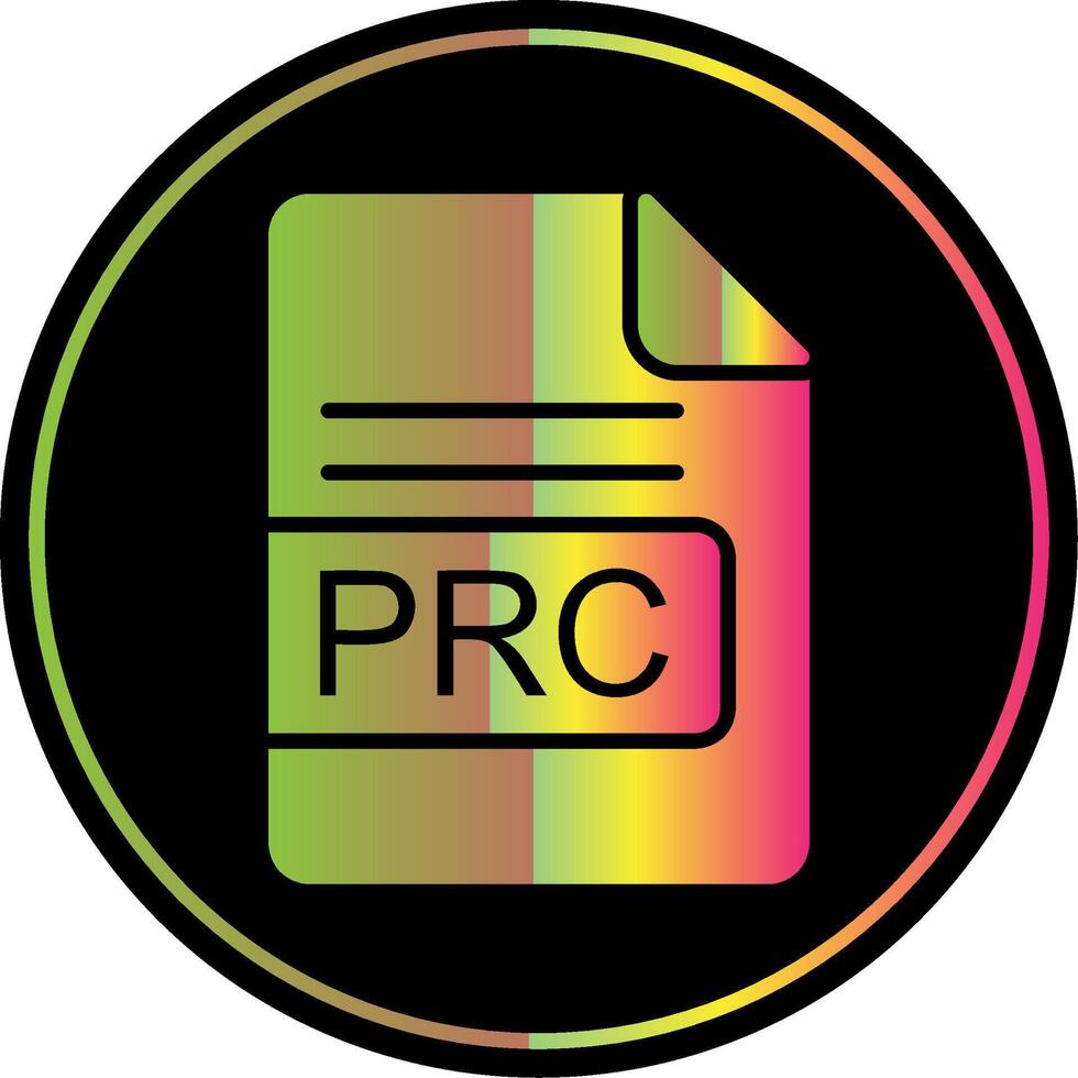 prc file formato glifo dovuto colore icona design vettore