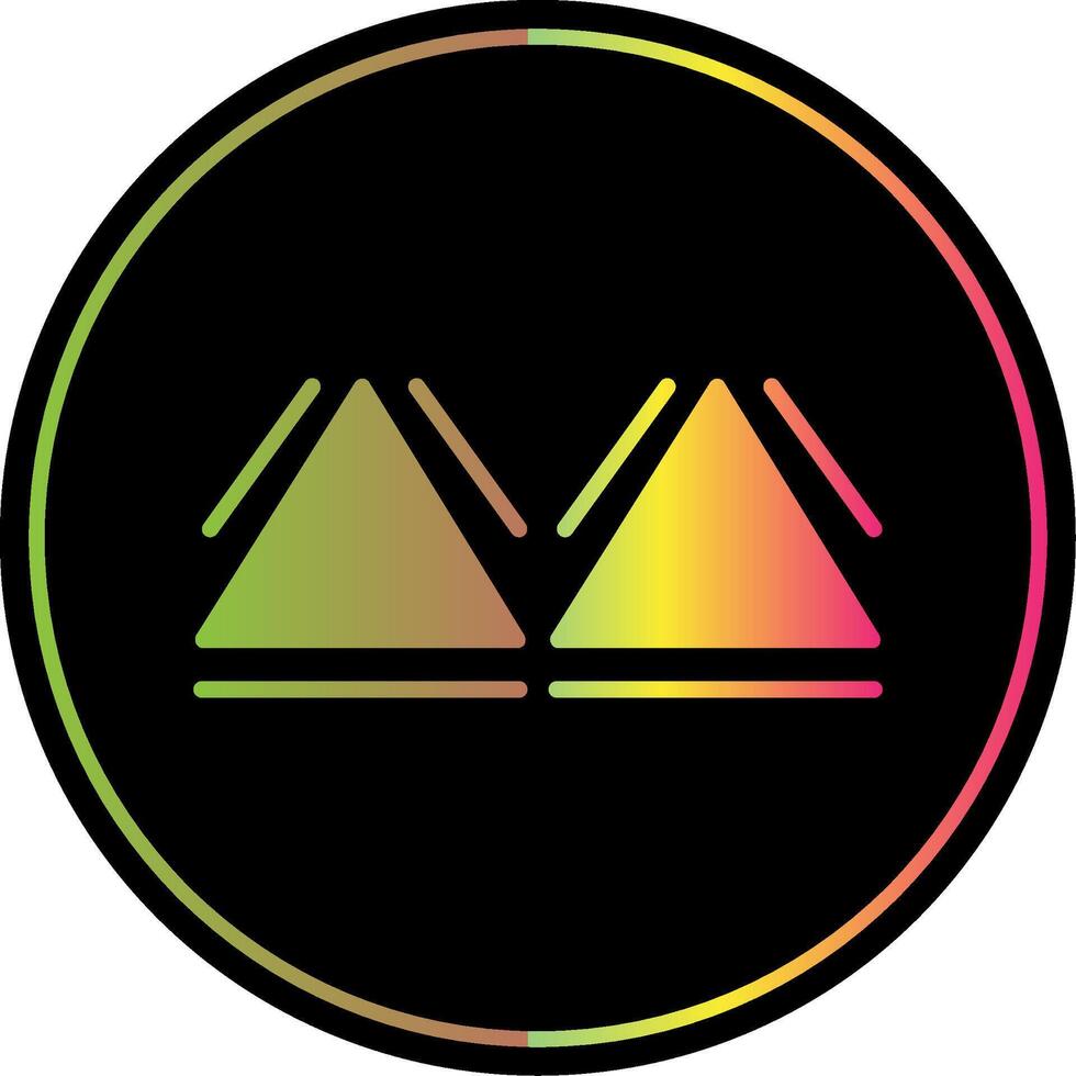 triangoli glifo dovuto colore icona design vettore