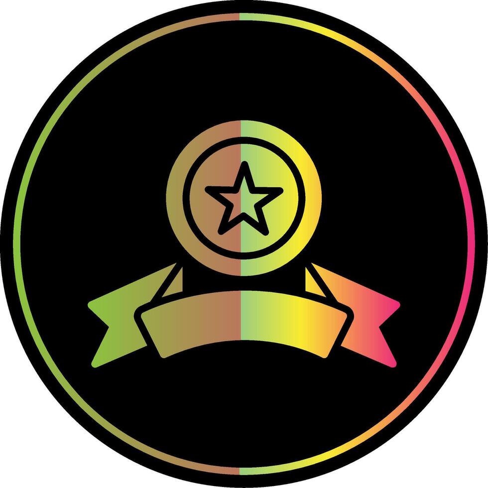emblema glifo dovuto colore icona design vettore