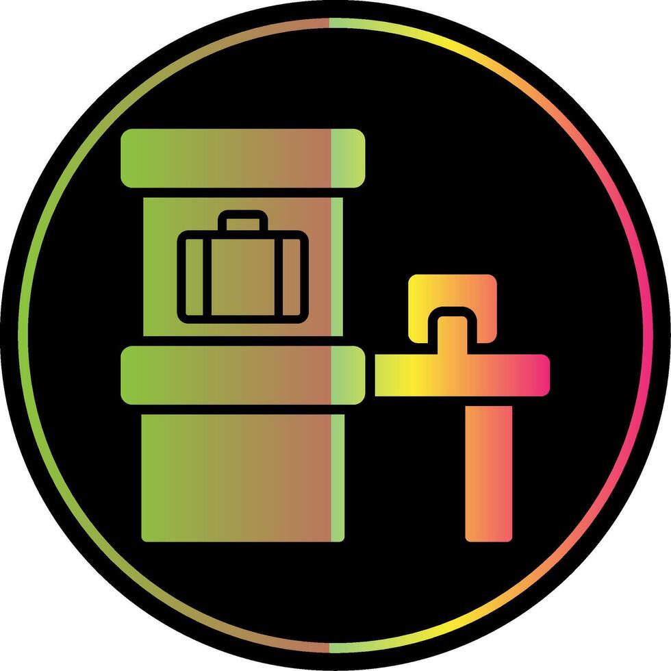 scanner glifo dovuto colore icona design vettore