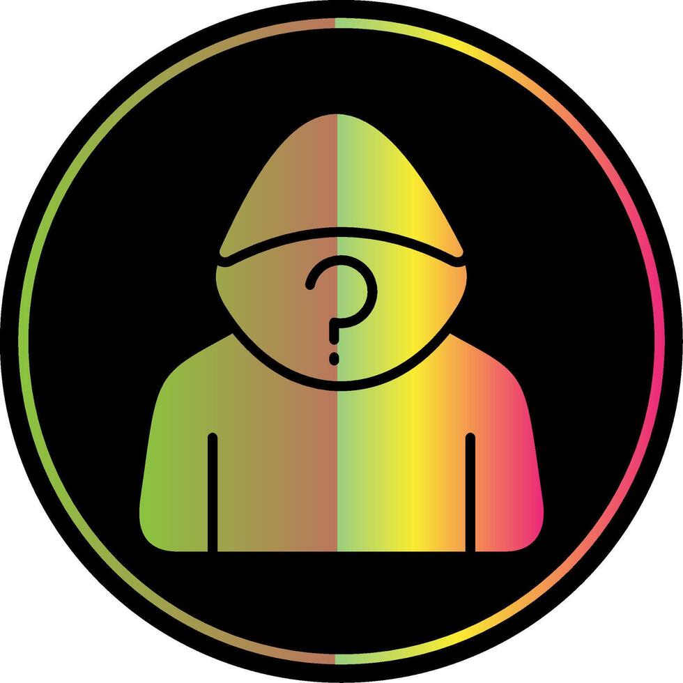 anonimato glifo dovuto colore icona design vettore