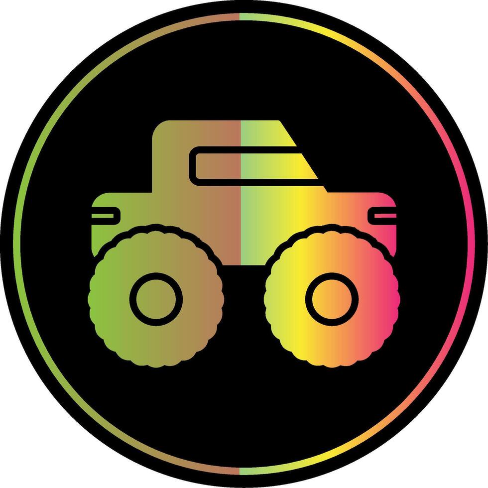 mostro camion glifo dovuto colore icona design vettore