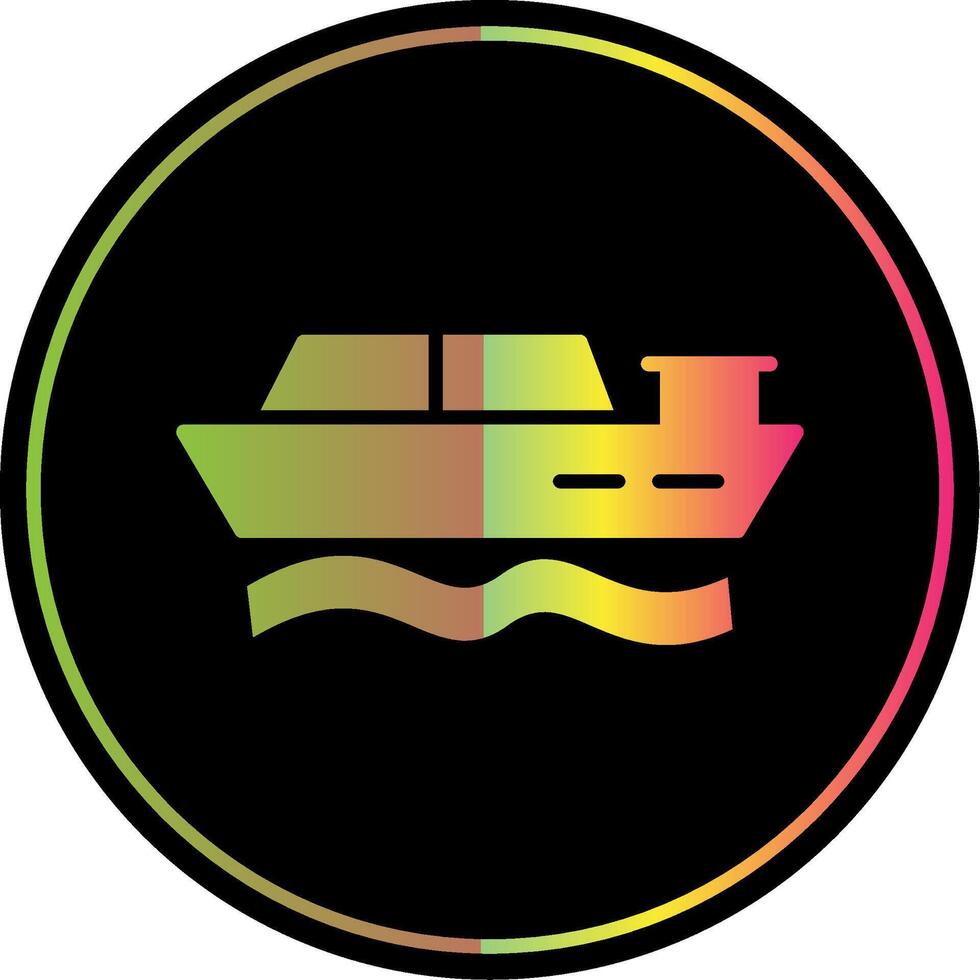 pedale barca glifo dovuto colore icona design vettore