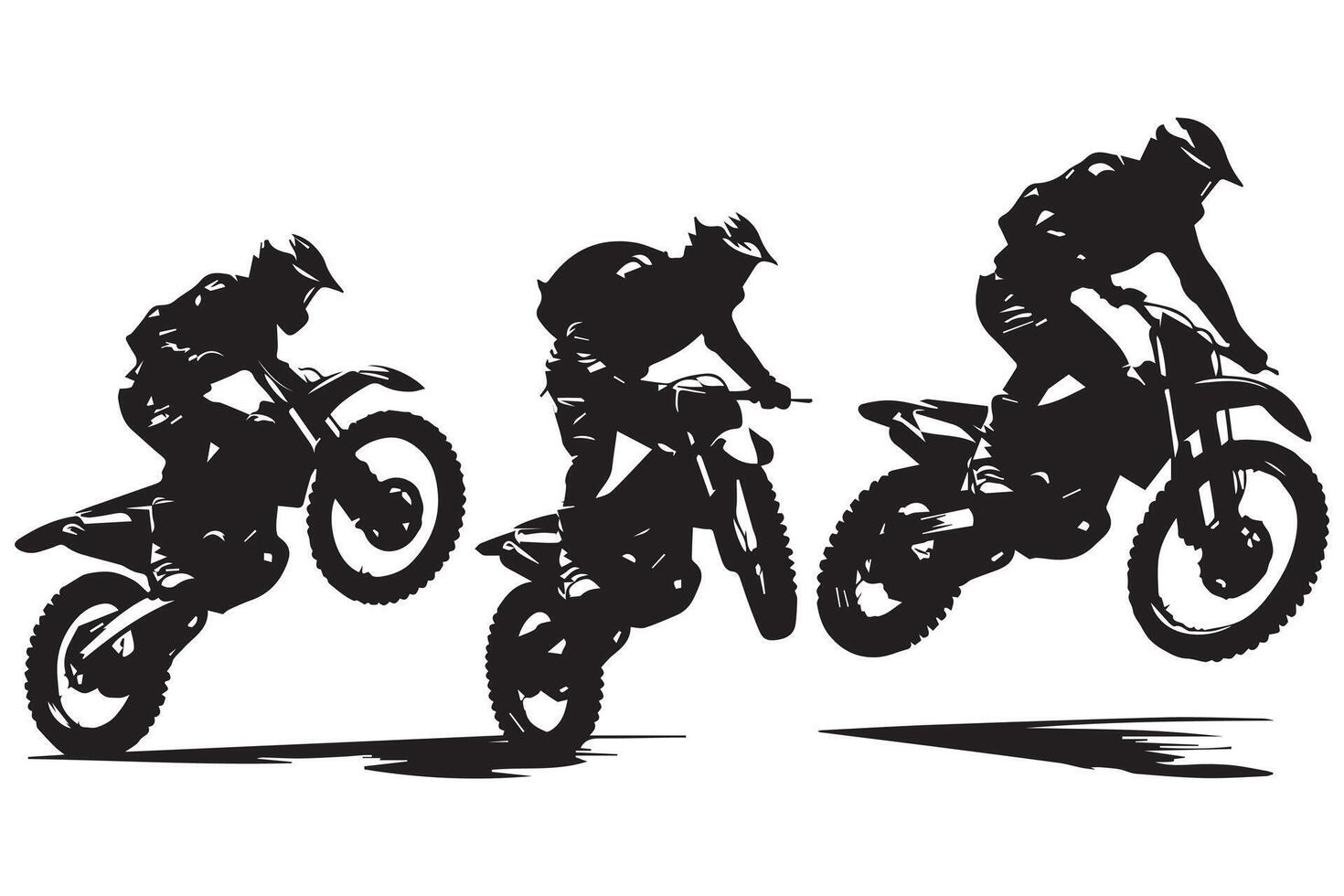 isolato motocross ciclista saltare impostato professionista design vettore