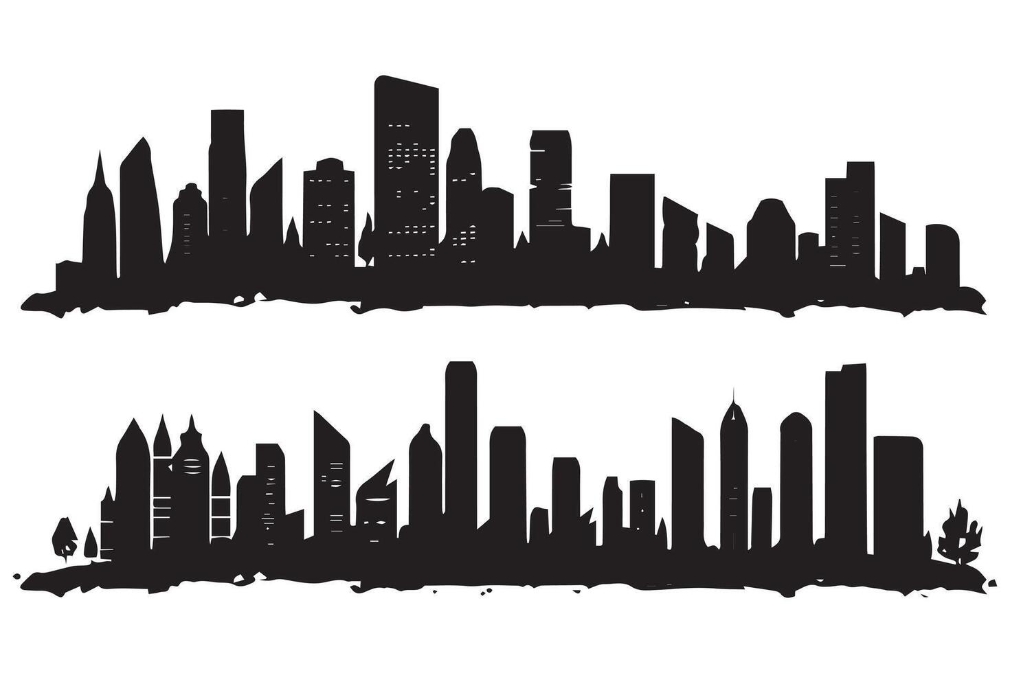 città silhouette, silhouette di città con nero colore su bianca sfondo professionista design vettore