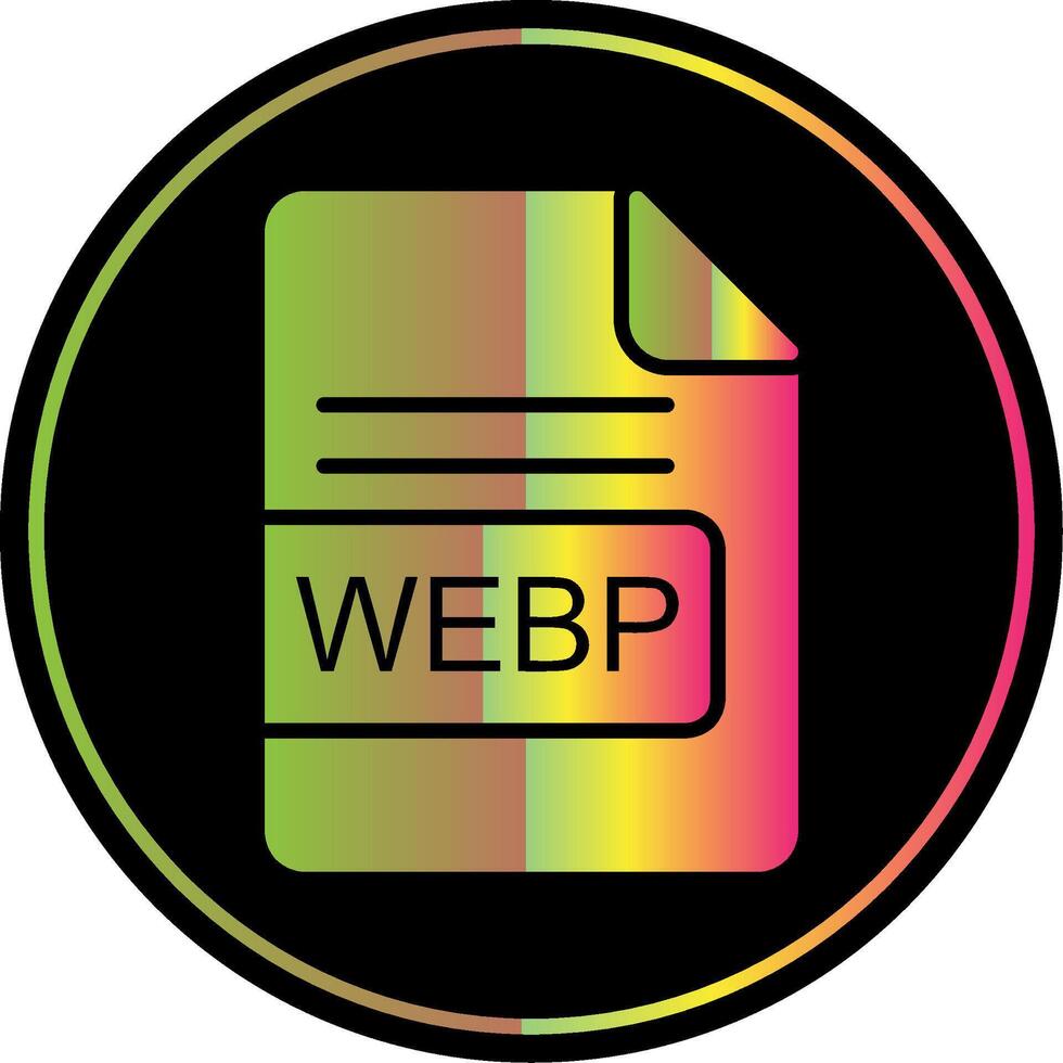 webp file formato glifo dovuto colore icona design vettore