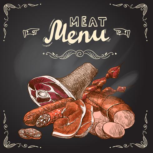 Poster di lavagna di carne vettore