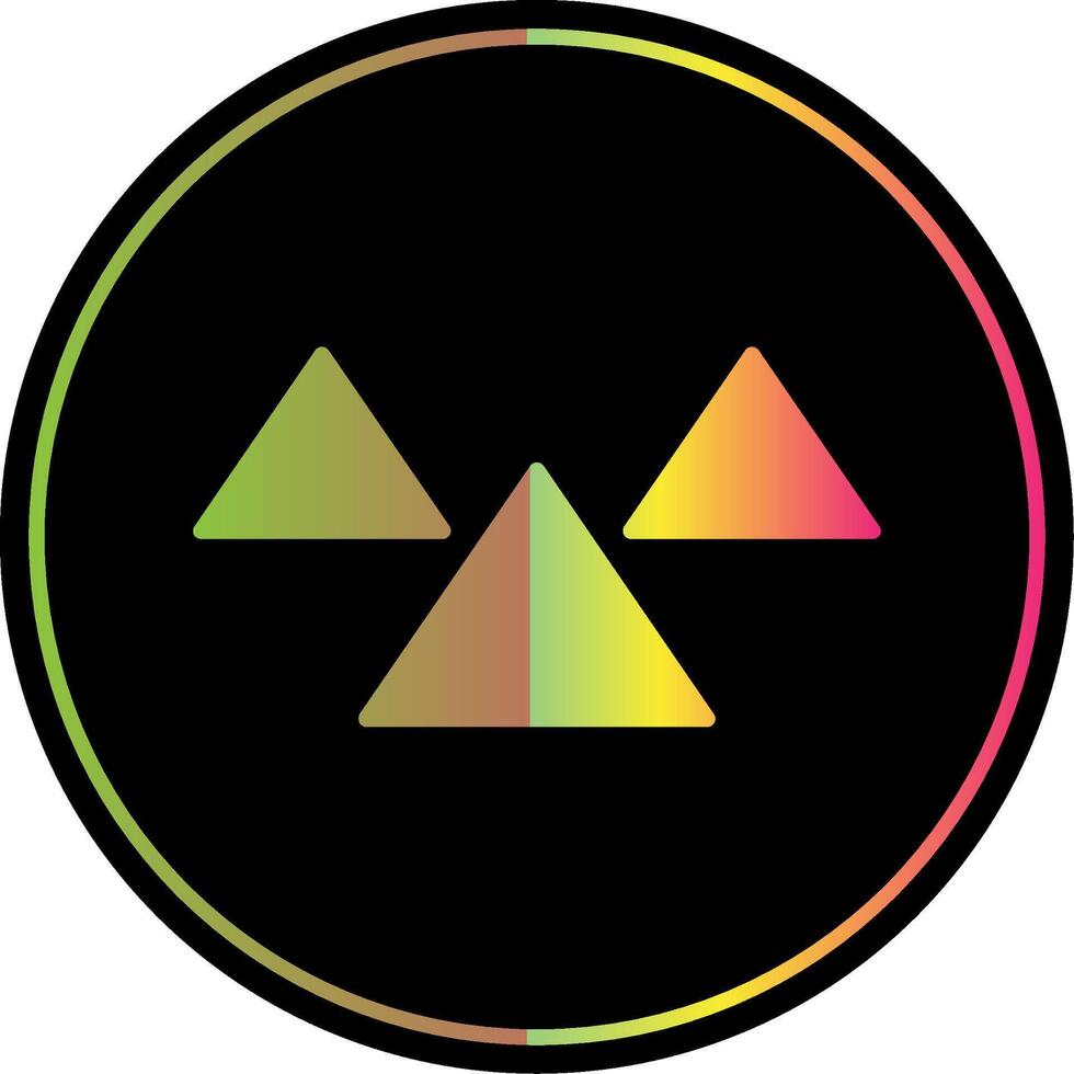 triangoli glifo dovuto colore icona design vettore