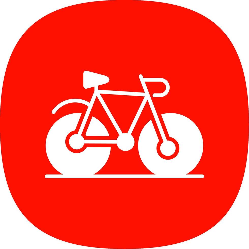bicicletta glifo curva icona design vettore