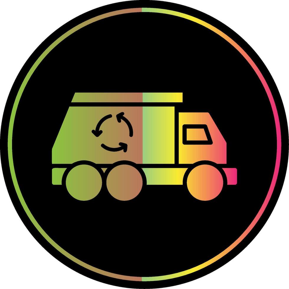spazzatura camion glifo dovuto colore icona design vettore