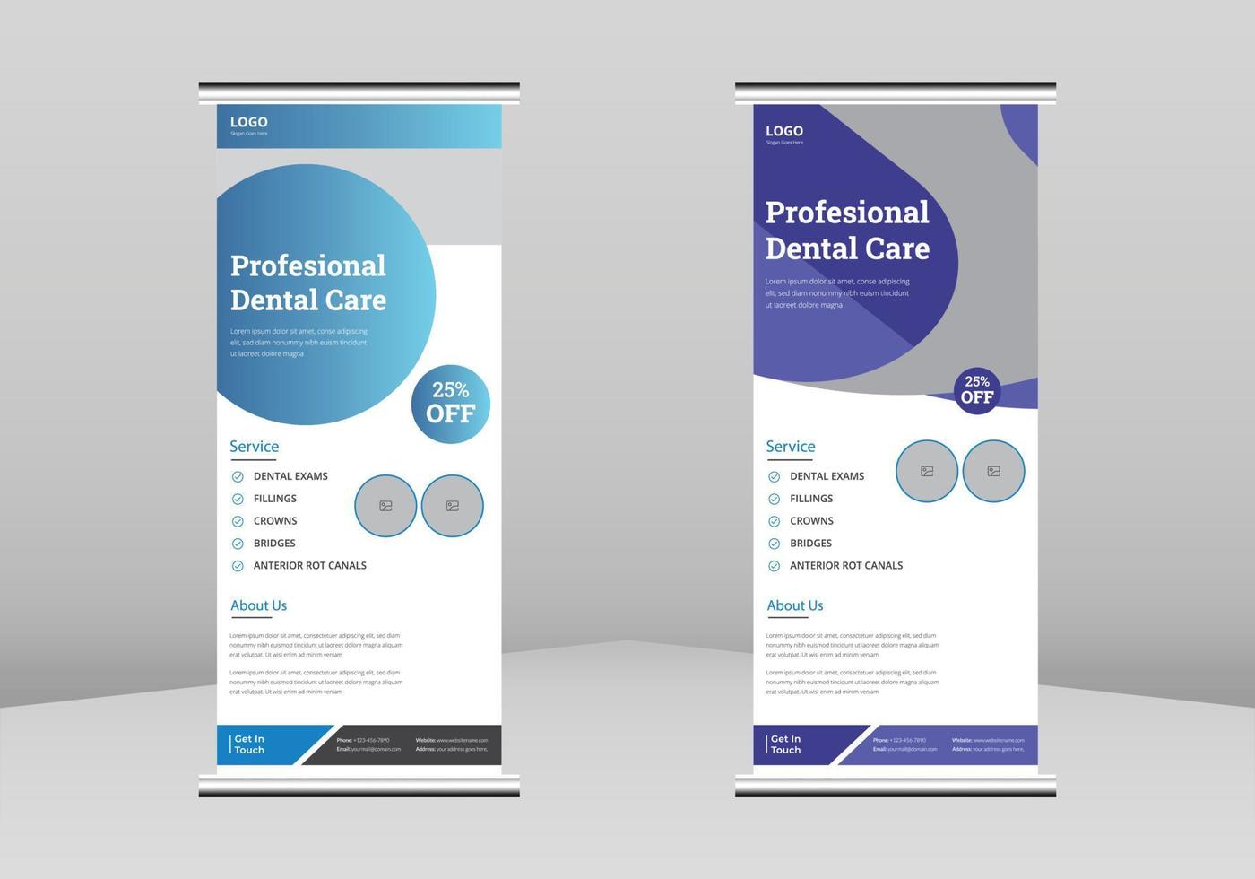 banner roll up cure odontoiatriche per uso medico, banner roll up clinica odontoiatrica, design banner medico, design banner roll up trend business, design roll up creativo vettoriale