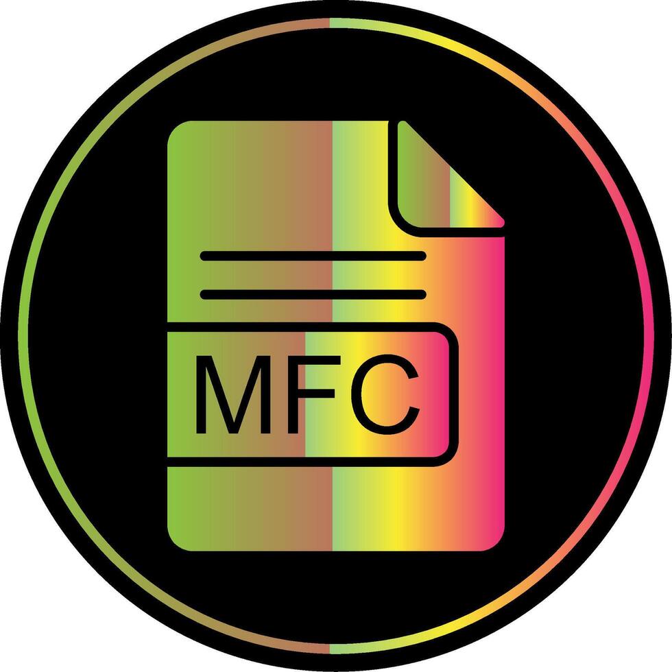 mfc file formato glifo dovuto colore icona design vettore