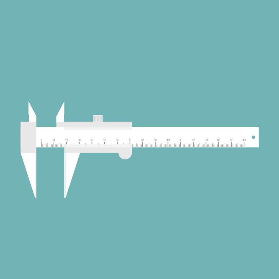 calibro, strumento di misura, design piatto. illustrazione vettoriale