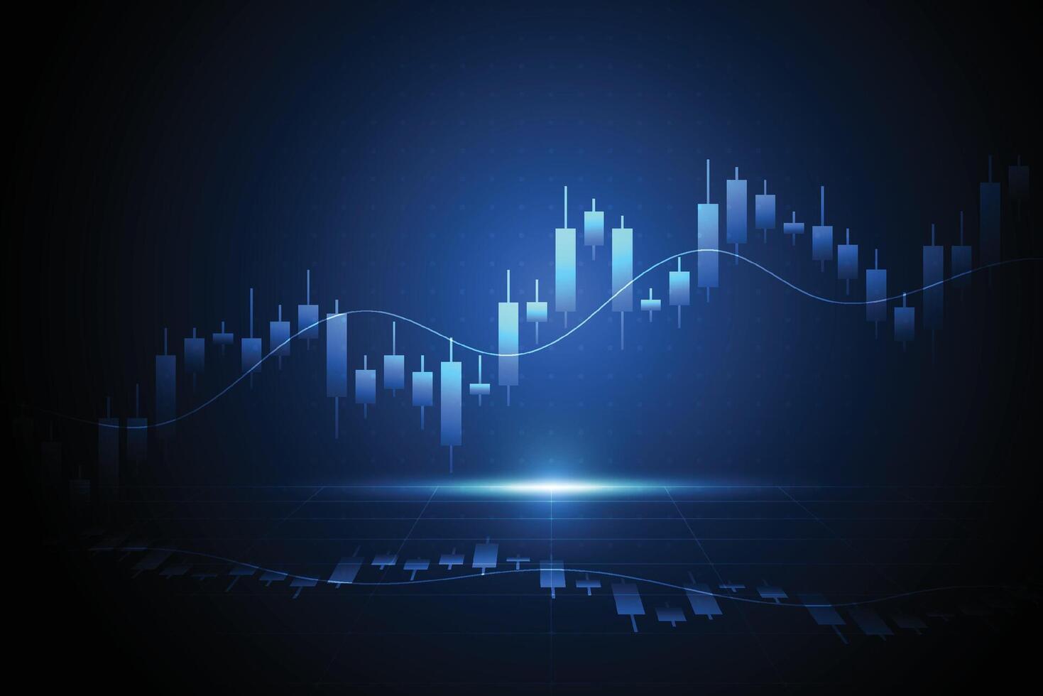attività commerciale candela bastone grafico grafico di azione mercato investimento commercio su bianca sfondo design. rialzista punto, tendenza di grafico vettore