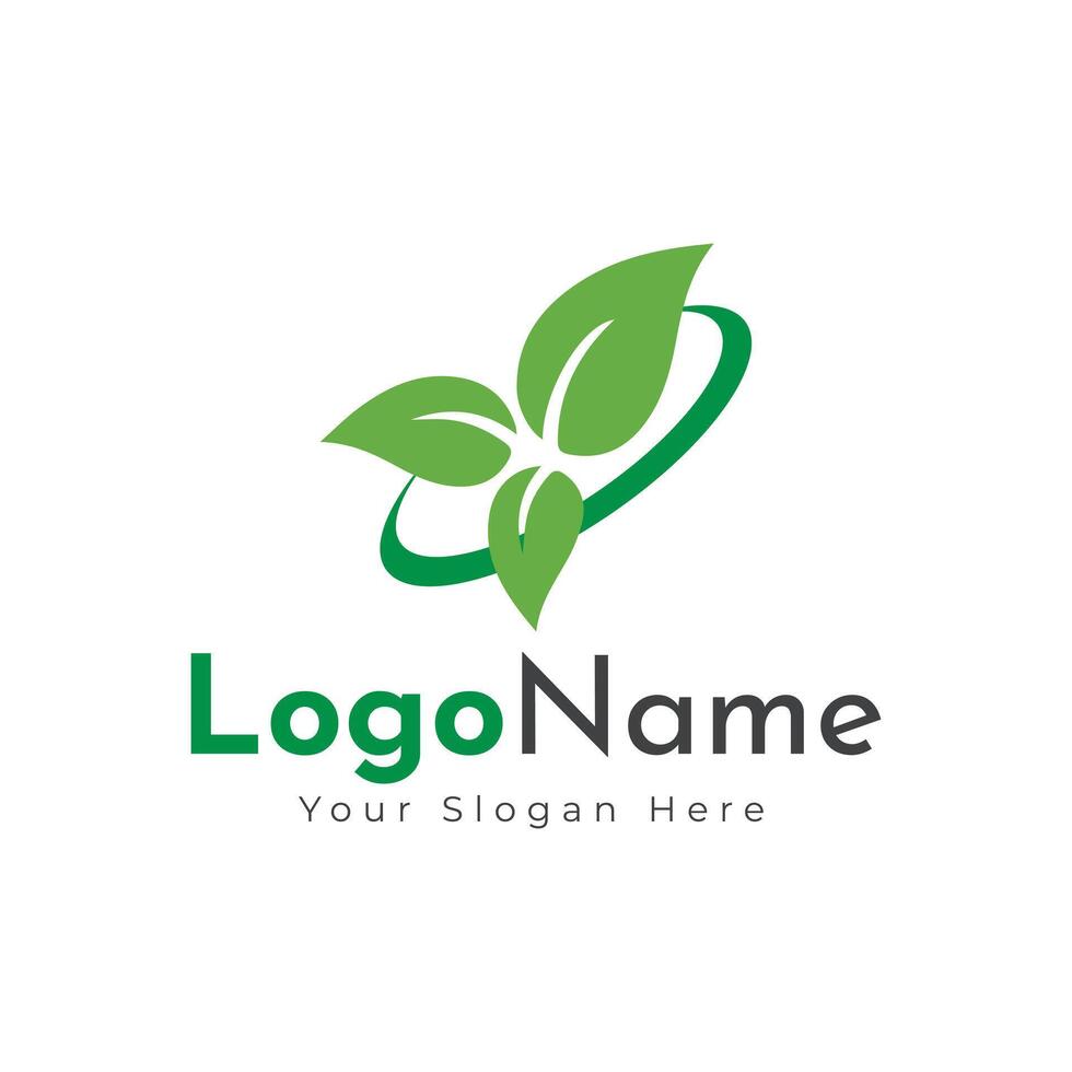 verde agro logo con i campi e le foglie. logo disegno, azienda agricola logo design vettore