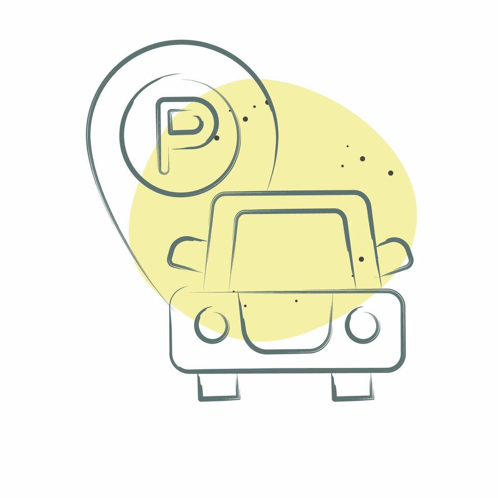 icona gratuito parcheggio. relazionato per Hotel servizio simbolo. colore individuare stile. semplice design illustrazione vettore