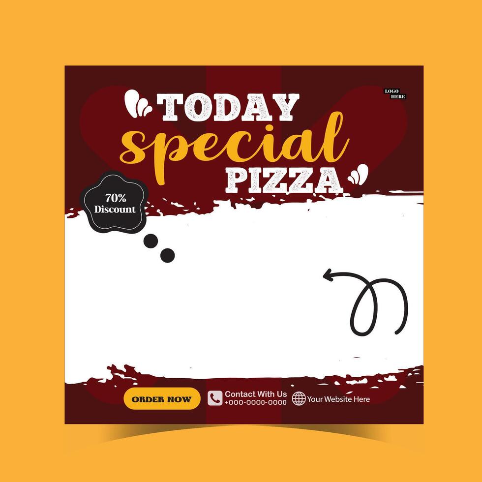 oggi speciale Pizza cibo menù design e sociale media inviare modello vettore