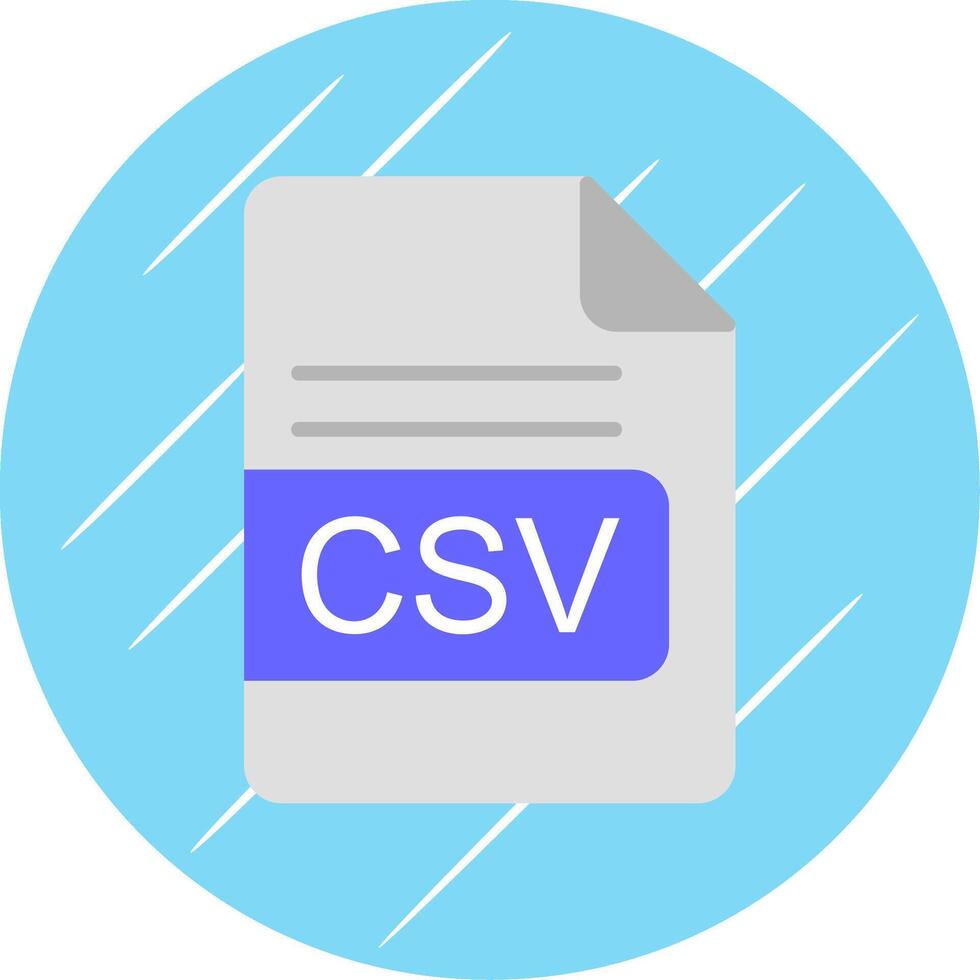 csv file formato piatto cerchio icona design vettore