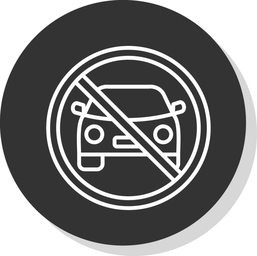 Proibito cartello linea ombra cerchio icona design vettore