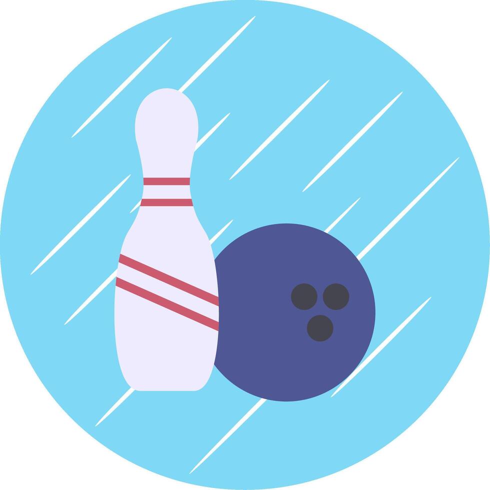 bowling piatto cerchio icona design vettore