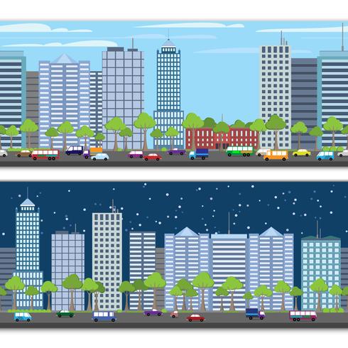 Confine piastrellabile del paesaggio urbano vettore