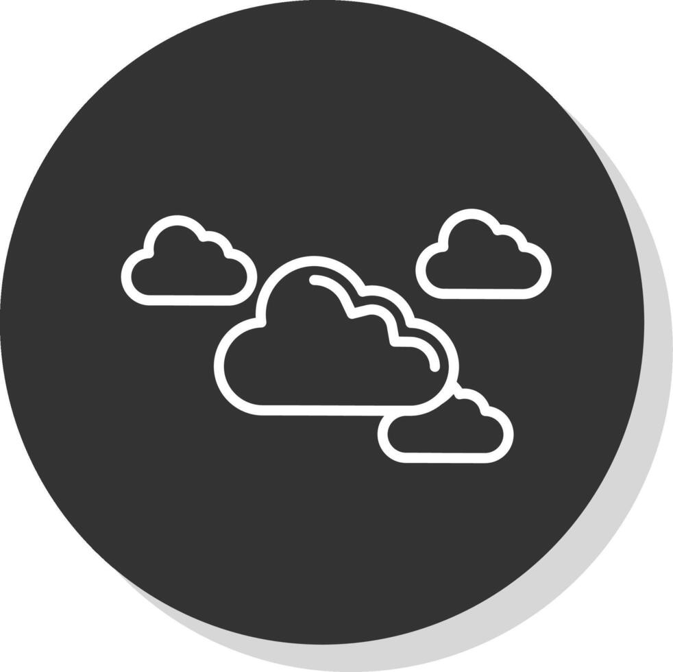 nuvole linea ombra cerchio icona design vettore