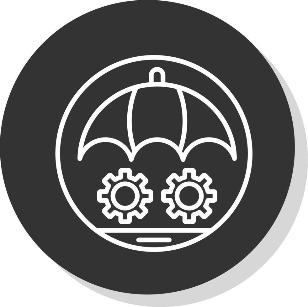 rischio gestione linea ombra cerchio icona design vettore
