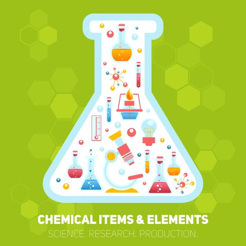 Composizione di infographics di chimica vettore