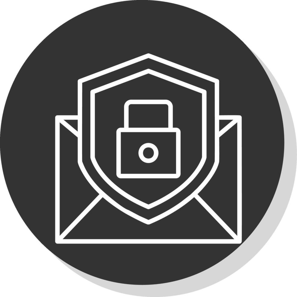 e-mail protezione glifo dovuto cerchio icona design vettore