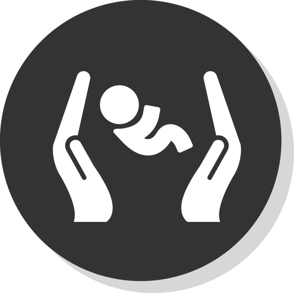 postnatale cura glifo ombra cerchio icona design vettore