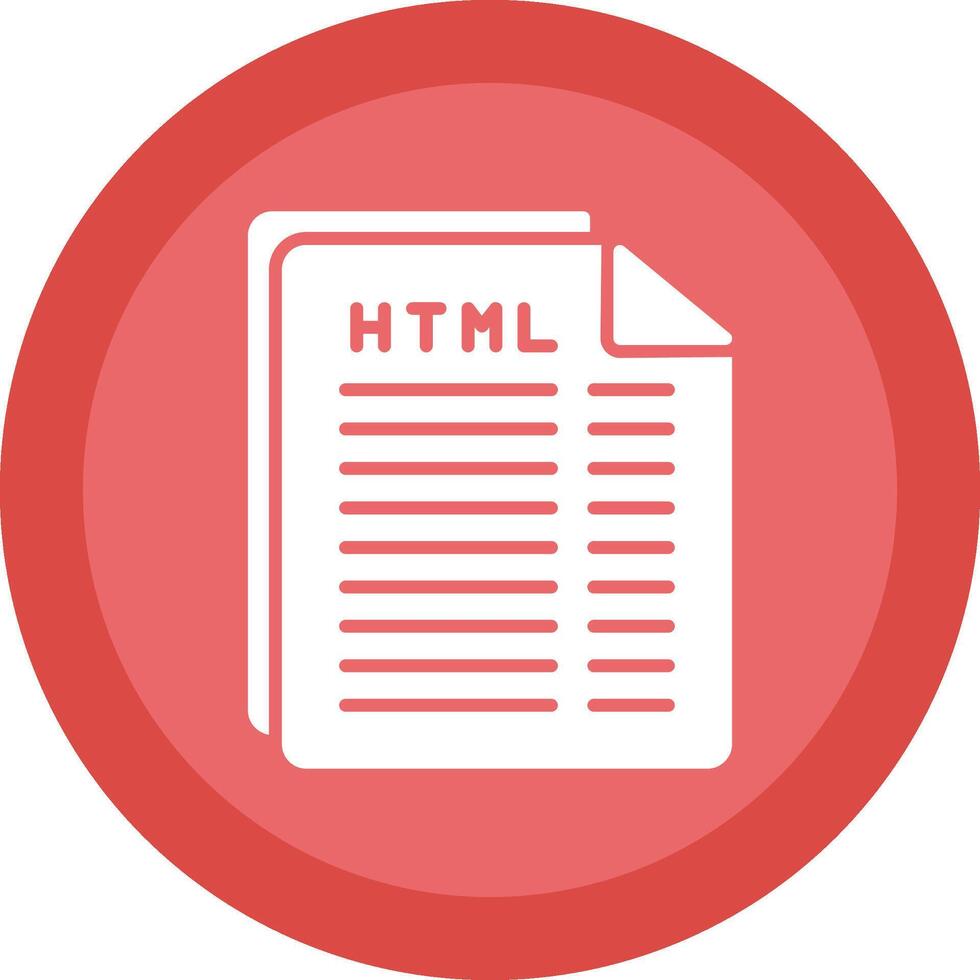 html file glifo dovuto cerchio icona design vettore