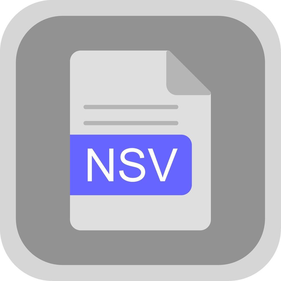 nsv file formato piatto il giro angolo icona design vettore