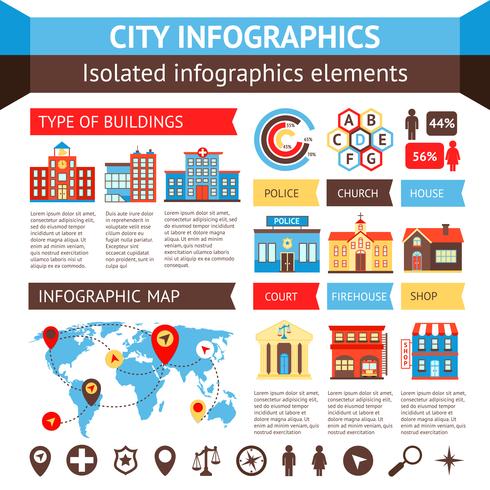 Set infografica città vettore