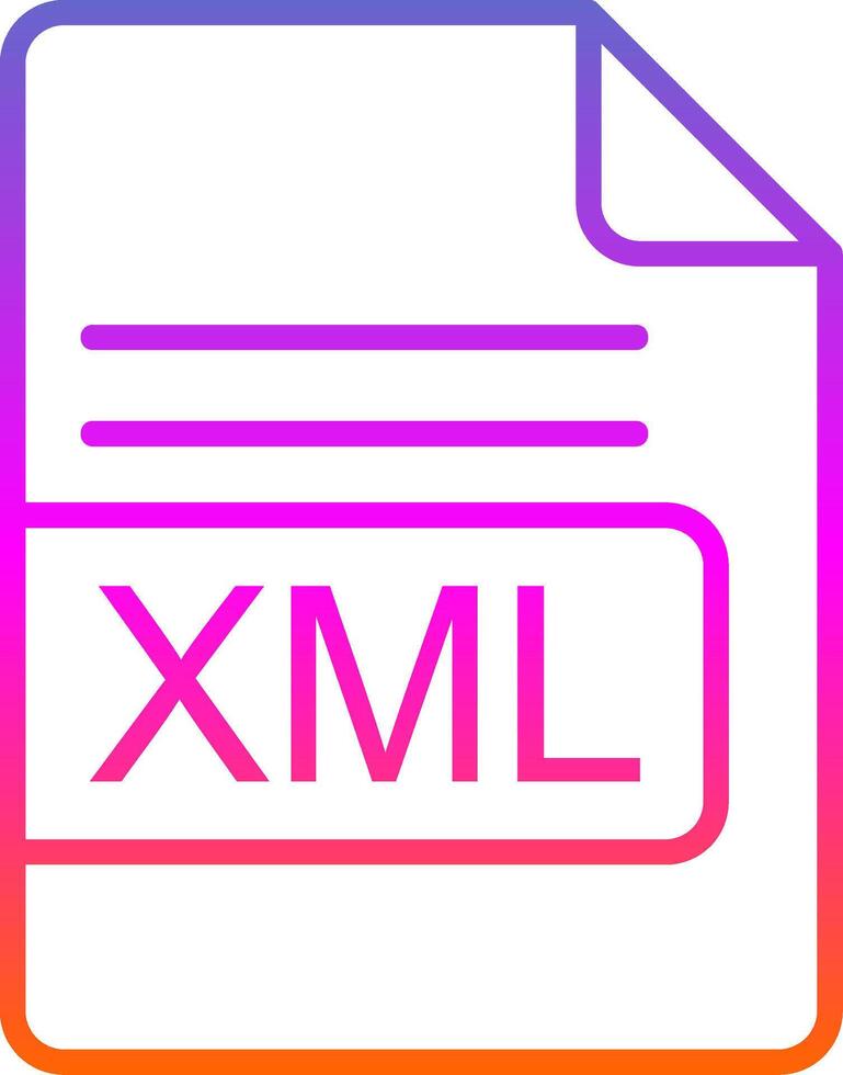 xml file formato linea pendenza icona design vettore