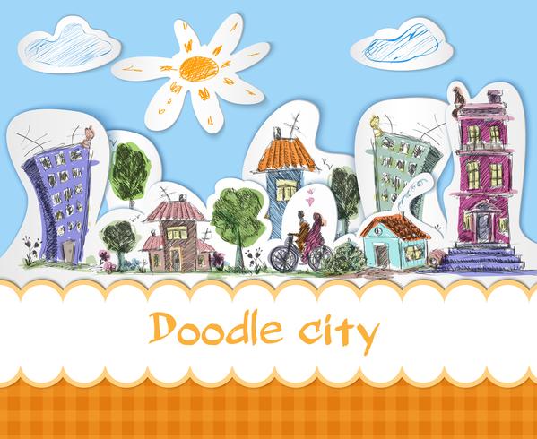 Poster di città doodle vettore