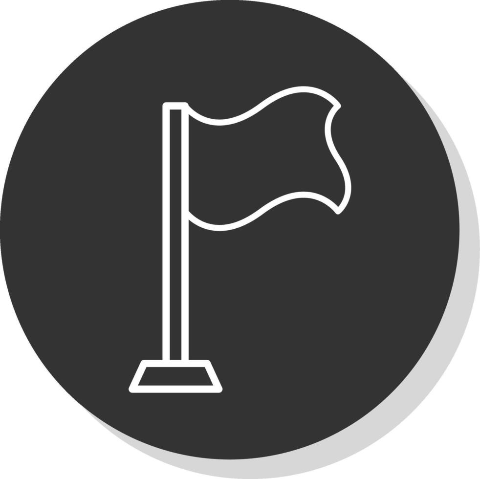 bandiera linea ombra cerchio icona design vettore