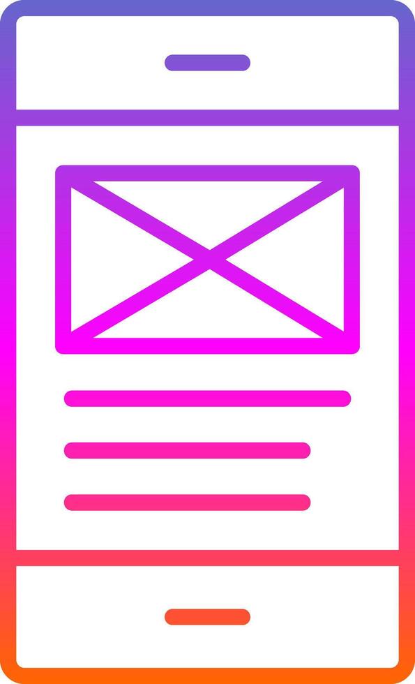 e-mail linea pendenza icona design vettore
