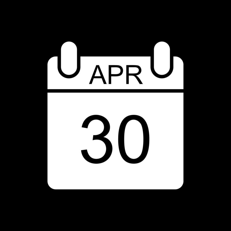 aprile glifo rovesciato icona design vettore