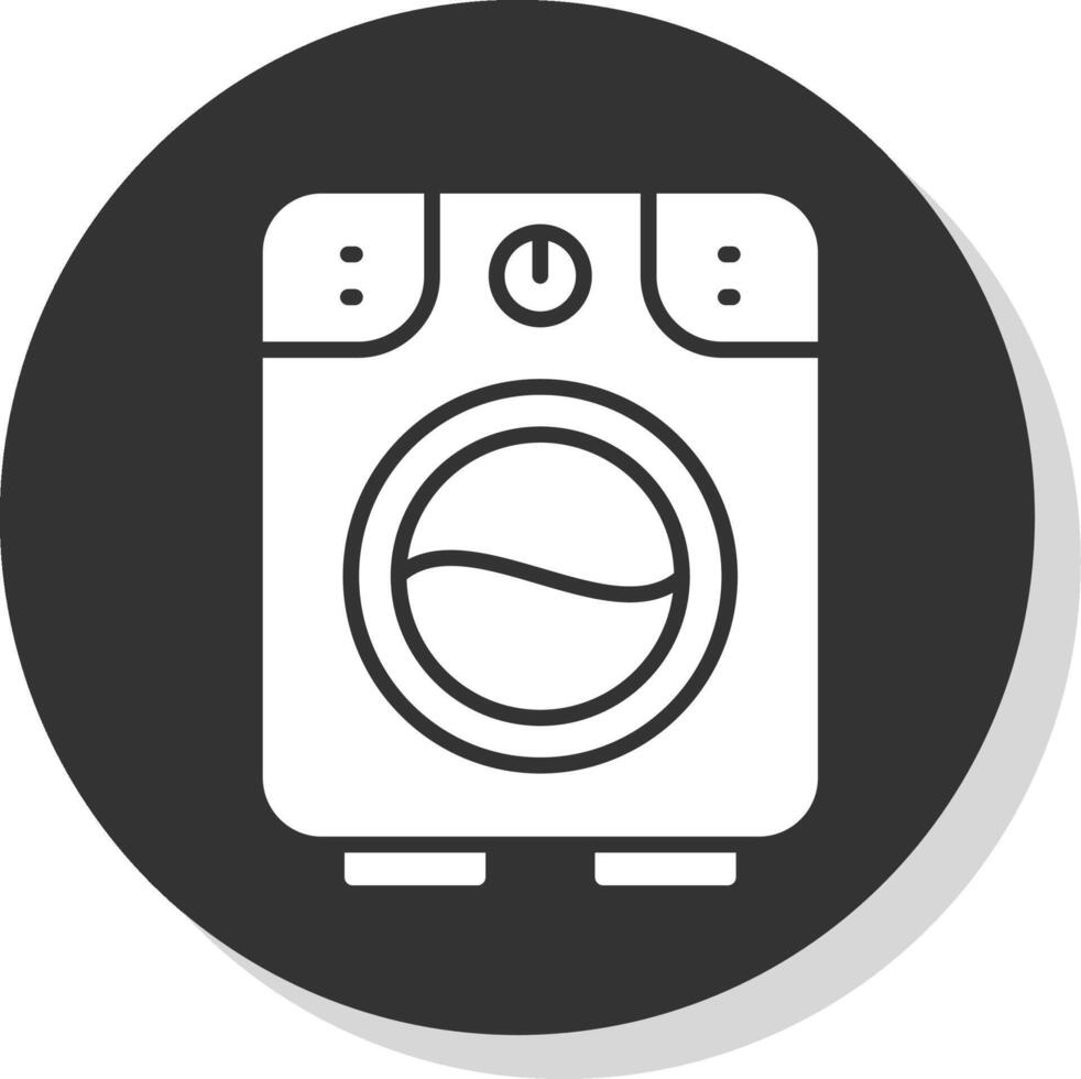 lavaggio macchina glifo ombra cerchio icona design vettore