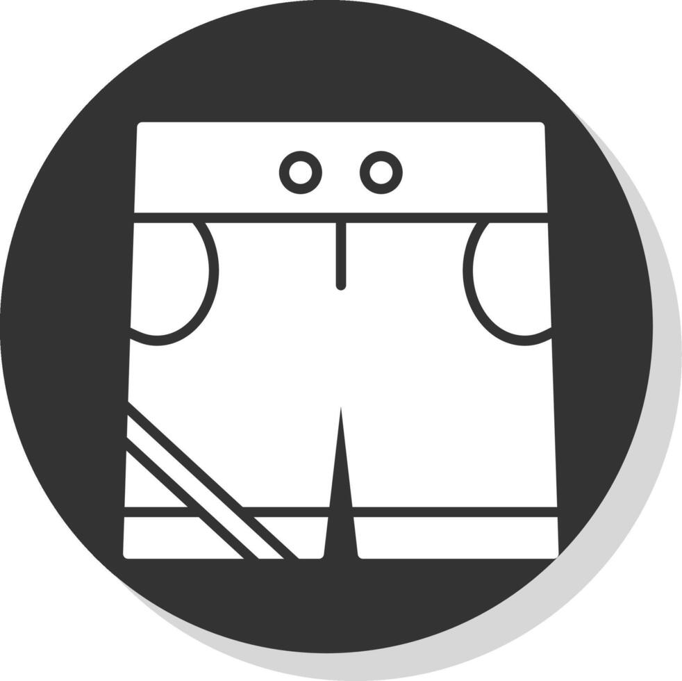 pantaloncini glifo ombra cerchio icona design vettore