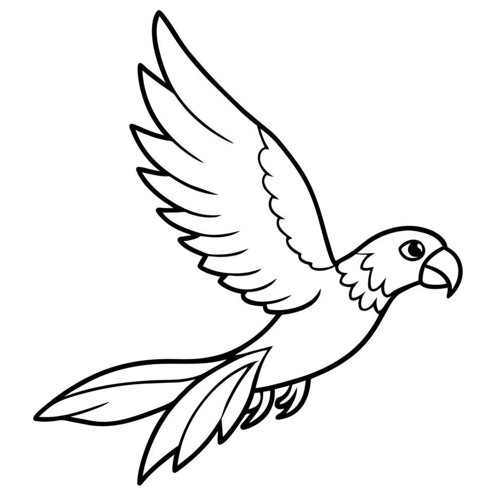 uccello colorazione libro pagina mano disegnare illustrazione vettore