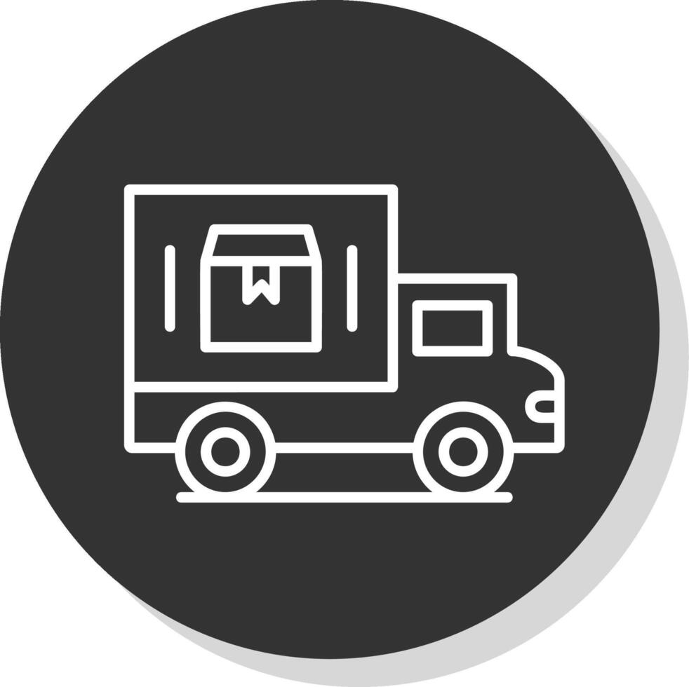 consegna furgone glifo dovuto cerchio icona design vettore